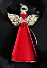 Stradivo Red & Silver Vintage Christmas Angel with Heart Holiday NEW picture
