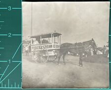Vintage Photo Black White Sepia Snapshot Pure Ice Cream Horse And Cart picture