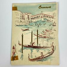 1962 RMS Queen Elizabeth Cunard Dinner Menu Ocean Liner Ship Venice Grand Canal picture