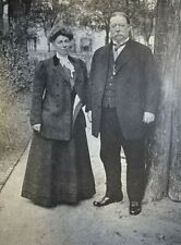 1909 Vintage Magazine Illustration Mr. and Mrs. Grover Cleveland picture