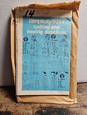 Simplicity #9984 Cutting And Sewing Directions Pants And Tunic picture