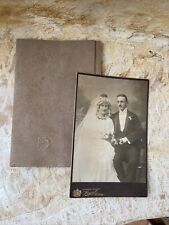 Wedding Portrait 1890's Early 1900's AJ Hagnell Halmstad Sweden Antique picture
