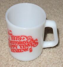 Vintage Federal Glass Milk Glass Mug Motorola 1975 Happy Times Review picture