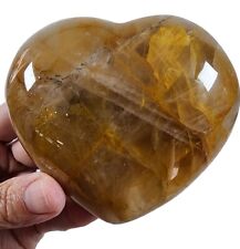 Golden Healer Quartz Crystal Polished Heart Madagascar 310 grams picture