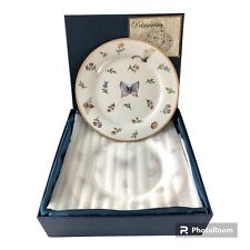 Vintage Set Of 4 I. Godinger & Co. Primavera Dessert Plates Satin Lined Box picture