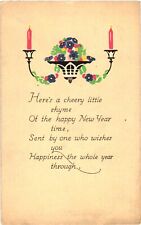 Here's a Cheery Little Rhyme Of the Happy New Year Time Poem Postcard picture