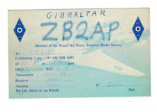 Ham Radio Vintage QSL Card     ZB2AP 1966 GIBRALTAR picture