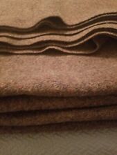 Vintage 100% All Wool Brown Tweed blanket/Throw 92X83 Warm/Cozy/Heirloom quality picture