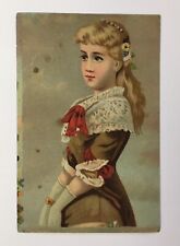 Victorian Era Girl Blonde Hair Trimmed Down Blank Back Paper Card? picture