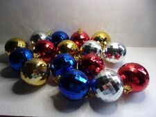 Lot of 16 Vintage Hard Plastic Disco Ball Faceted Christmas Ornaments Colorful picture