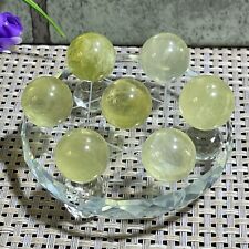 7pcs 19-18mm NATURAL Citrine Crystal sphere ball Orb Gem Stone Gift + base F8 picture