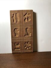 vintage 6 carved cavity SPRINGERLE COOKIE BUTTER STAMP Wood Mold block GERMANY picture