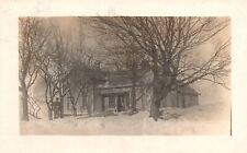 Vintage Postcard 1910's Man Outside the House on a Snow Storm picture