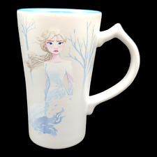 Disney Frozen Elsa & Anna Coffee Mug - 14oz Large Blue White Winter Forest Horse picture
