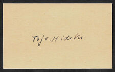 Hideki Tojo Autograph Reprint On Genuine Original Period 1940s 3X5 Card  picture