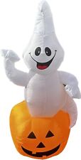 Gemmy Halloween Inflatable: Ghost With Jack O Lantern, 3.5 ft, Lights Up, GUC picture