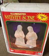 Vintage 90's Grand Venture Blow Mold Nativity Manger Scene Simulated Granite picture