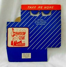 1940's-50's HARMONY CLUB BEVERAGES Unused 6-Pack Cardboard Soda Pop Carrier  picture
