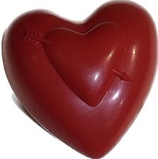 VTG RARE PLASTIC VALENTINE HEART CONTAINER 3.5” RED TOY PROPOSAL ENGAGEMENT GIFT picture