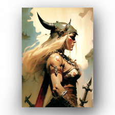 Viking Women #1 Sketch Card Limited 4/50 PaintOholic Signed picture