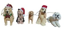 Miniature Dog Ornaments Westie Yorkie Cocker Spaniel Golden Retrievers Lot of 5 picture