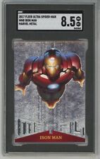 2017 Fleer Ultra Spider-Man MM8 Iron Man Marvel Metal GRADED SGC 8.5 picture