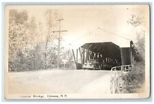 c1940's Covered Bridge Car Conway New Hampshire NH RPPC Photo Vintage Postcard picture