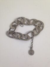 Vintage Turkish taki bracelet Pewter links retro mcm gypsy goth silver tone picture