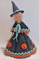 Fantastic Vintage Handmade Realistic Halloween Witch Needlepoint Yarn/Plastic picture