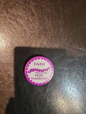 I Got Goosebumps From Some Bunny Massage Balls Vintage Pin Pinback Purple picture