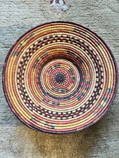 Large 14”D African Handmade Woven footed Basket/bowl picture