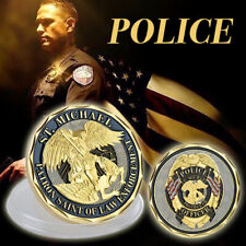 100 PC St Michael Police Officer Badge Law Enforcement Protect US Challenge Coin picture