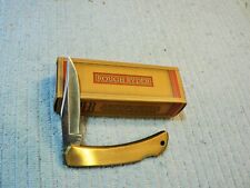 VTG ROUGH RYDER RR2004 FOLDING POCKET KNIFE BRUSHED BRASS HANDLE~NEW OLD STOCK picture