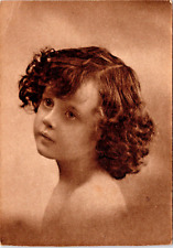 RPPC  Beautiful Young Girl Curly Hair Lovely Studio Portrait P.UN. (N-121) picture