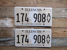 Illinois pair Land of Lincoln  Expired Antique Vehicle license Plate  ~ Embossed picture