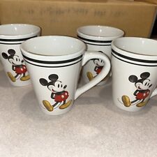 Set Of 4 Classic Mickey Disney Mickey Mouse Glass Coffee Mugs 10oz. picture