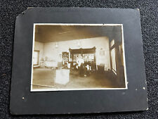 1911 BARBER SHOP mounted photo cabinet McCracken KANSAS  picture