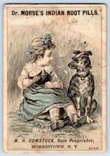 1880's DR MORSE'S INDIAN ROOT PILLS*J MYERS E. BERLIN ADAMS CO PA*DOG EYES GIRL picture