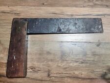 Antique / Vintage STANLEY? Try Square Wood Handle Brass Trim Measuring Tool picture