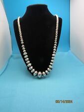 Vtg OLD PAWN Navajo Pearls Sterling (Les Hill) Squash Blossom Necklace. #776 picture