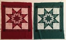 pair of red and green vintage quilt panels picture