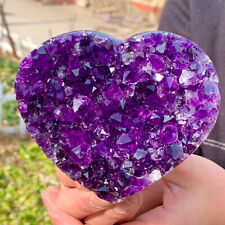2.49LB  Natural heart-shaped Amethyst gem quartz cluster crystal sample picture