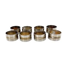 8x Vintage REGAL QUALITY SILVER HONG KONG Napkin Rings Patina 1.75” Opening picture