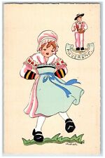 c1930's Dutch Cute Girl Dancing Auvergne Unposted Vintage Postcard picture