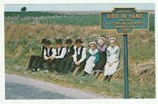 Unposted Vintage Amish children resting on roadside PC Bird in Hand, PA picture