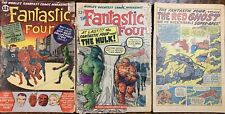 Fantastic Four 11 12 13 (3 Book Lot) Marvel 1962 Low Grade Coverless picture