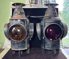 Matched Pair NYC RR New York Central Railroad Switch Lanterns Arlington Dressel picture