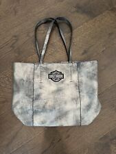 Harley Davidson Motorcycles Genuine Large Heavy Duty Leather Tote Bag picture