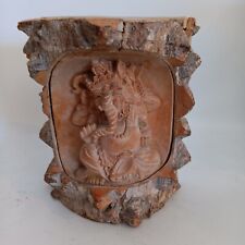 Rare Ganesha Statue made of Crocodile Wood Intricately Detailed Carved Cave  picture