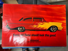BF Goodrich Tire Poster Vintage Genuine Original Red 57 Chevy Bel air BFG Flames picture